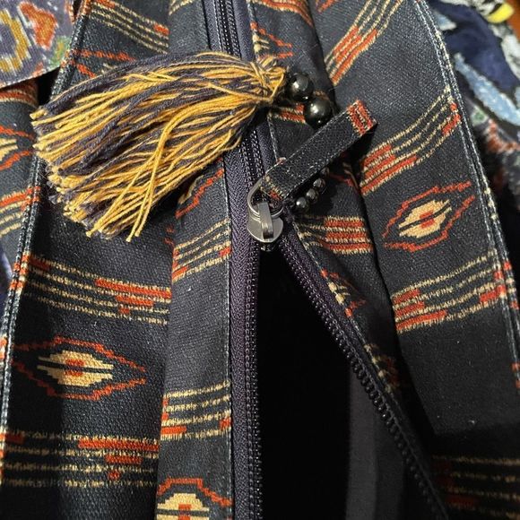 New - Free People Basel Tassel Patchwork Tote In Southwestern Pattern NWOT - Picture 7 of 10